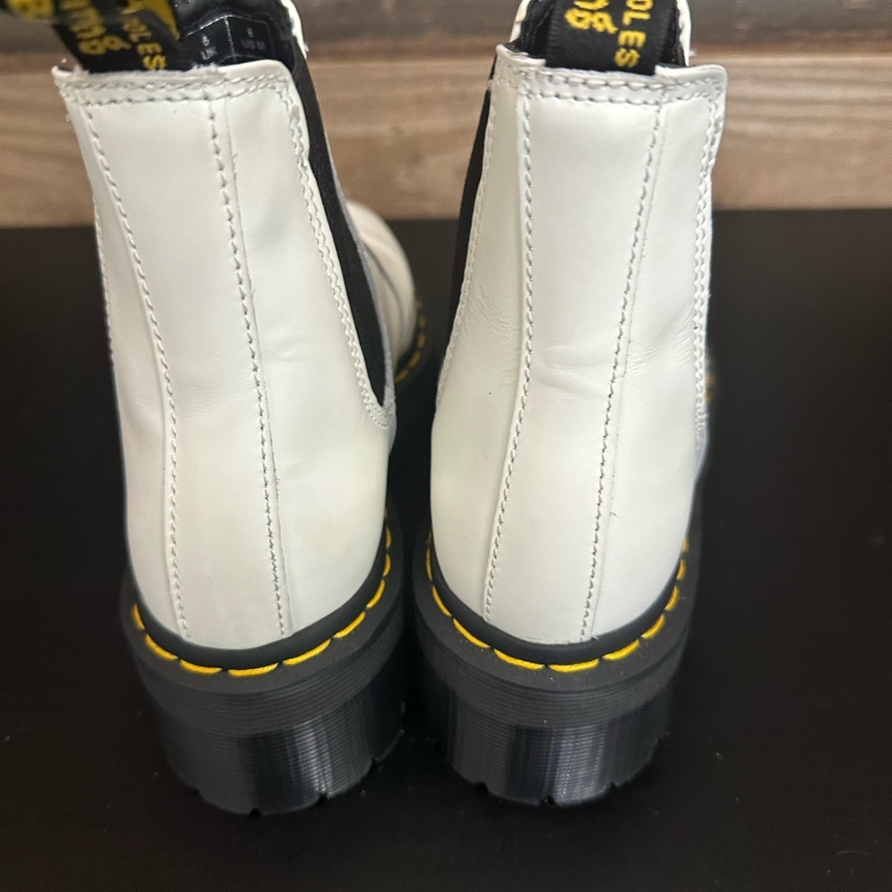 Dr Martens 2976 Quad Smooth Leather White Platform Chelsea Boots W7 hipster M6 - Picture 4 of 15